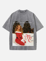 Mariah Carey Print Round Neck T-shirt
