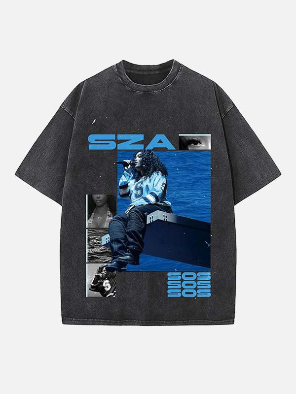 SZA Print Round Neck T-shirt