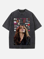 Miley Cyrus Print Round Neck T-shirt