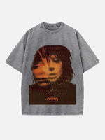 Lady Gaga Print Round Neck T-shirt