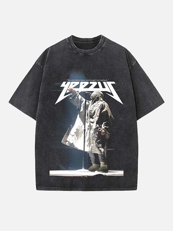 Kanye West Print Round Neck T-shirt