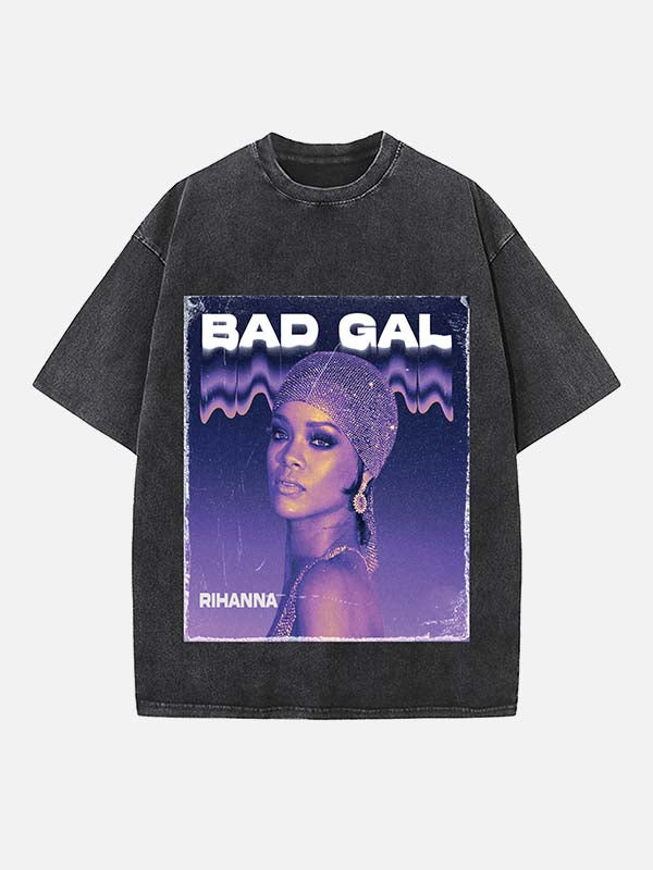 Rihanna Print Round Neck T-shirt
