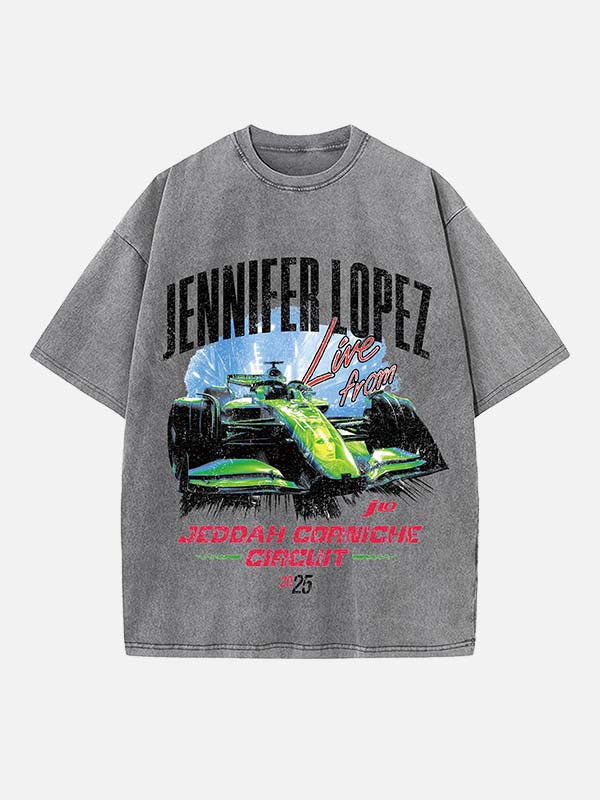 Jennifer Lopez Print Round Neck T-shirt