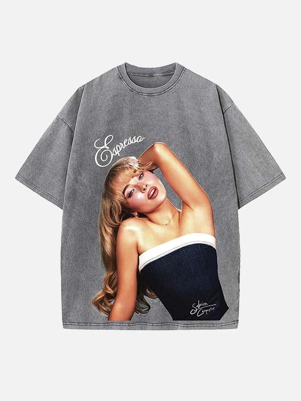 Sabrina Carpenter Print Round Neck T-shirt