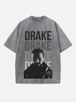 Drake Print Round Neck T-shirt