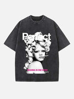 Rihanna Print Round Neck T-shirt