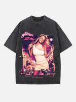 Mariah Carey Print Round Neck T-shirt
