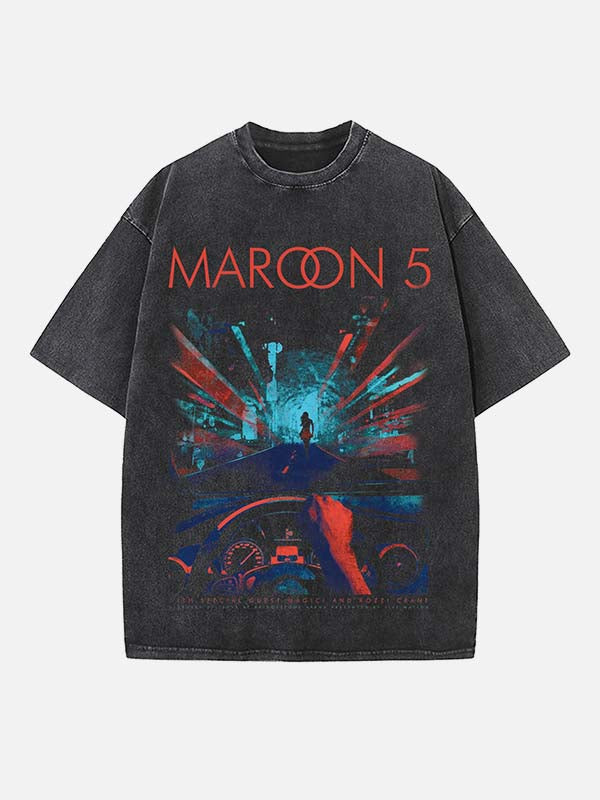 Maroon 5 Print Round Neck T-shirt
