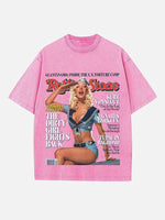 Christina Aguilera Print Round Neck T-shirt