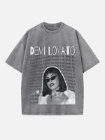Demi Lovato Print Round Neck T-shirt