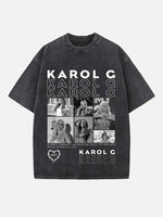 Karol G Print Round Neck T-shirt