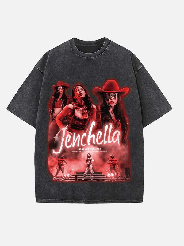 BLACKPINK Jennie Print Round Neck T-shirt