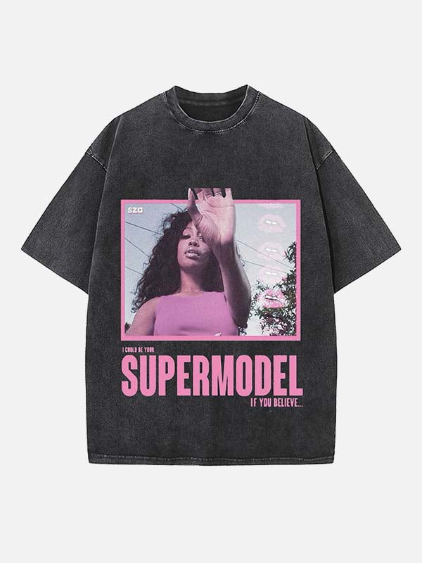SZA Print Round Neck T-shirt