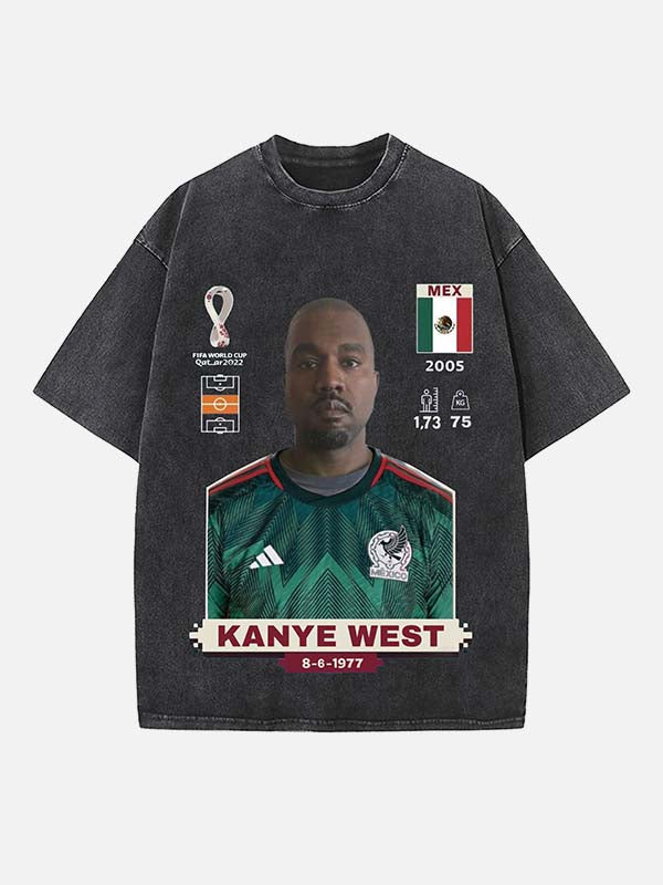 Kanye West Print Round Neck T-shirt