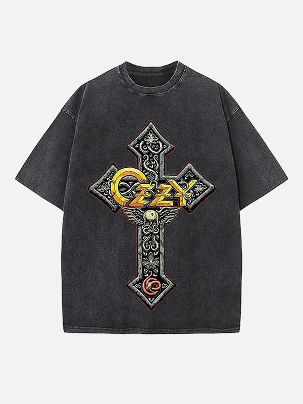 Black Sabbath Print Round Neck T-shirt