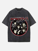 Bon Jovi Print Round Neck T-shirt
