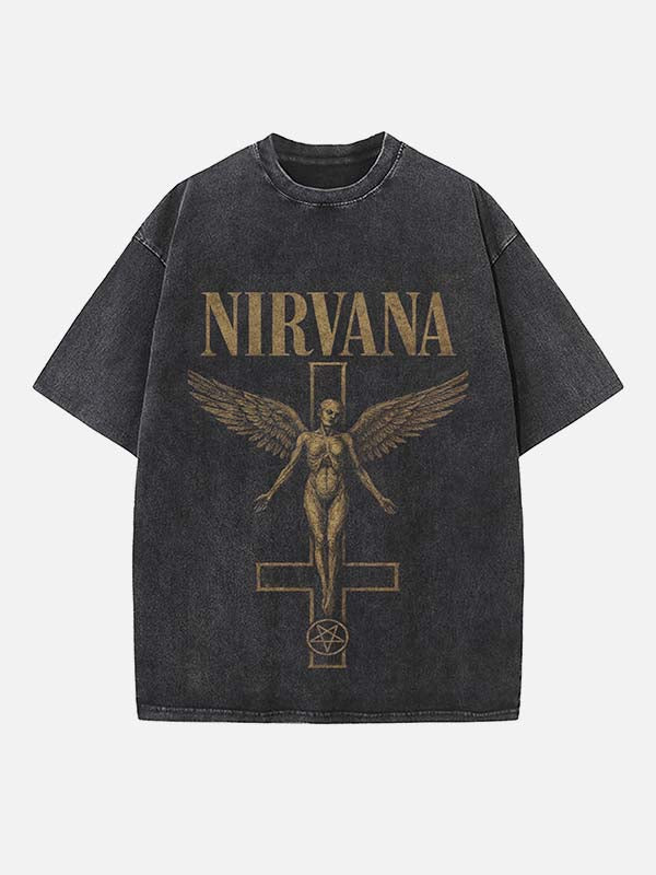 NIRVANA Print Round Neck T-shirt