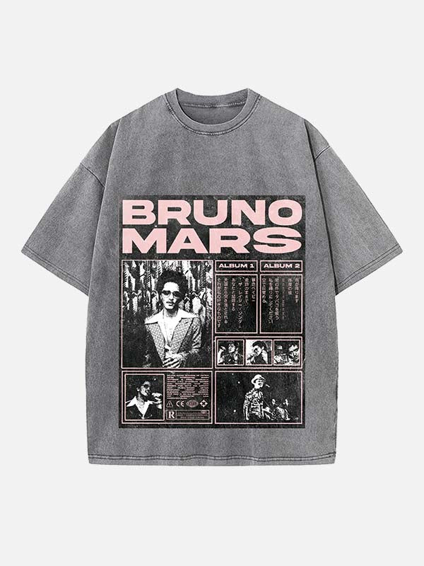 Bruno Mars Print Round Neck T-shirt