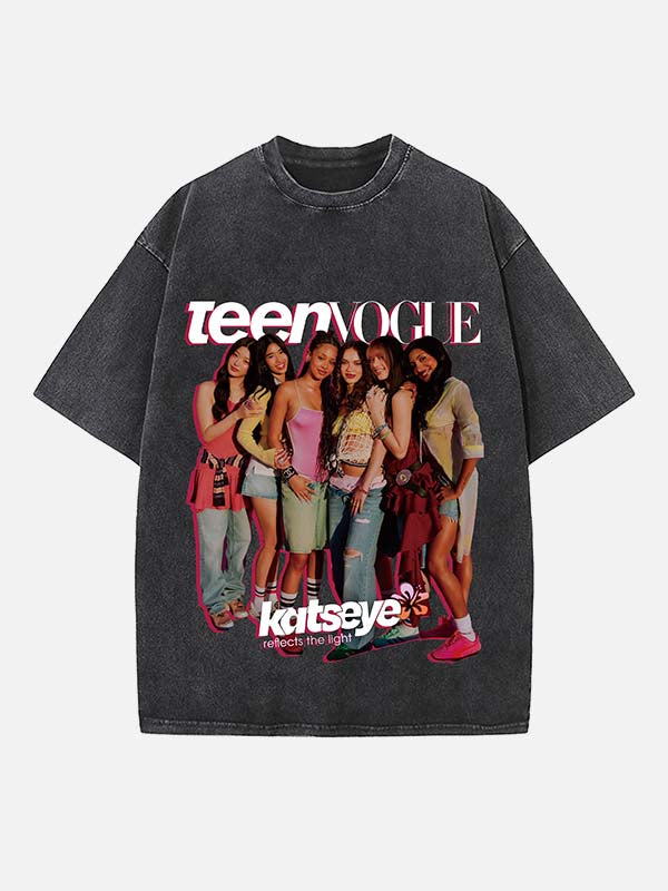 KATSEYE Print Round Neck T-shirt