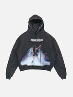 Dua Lipa Print Slant Pockets Hoodie