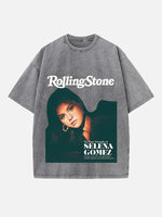Selena Gomez Print Round Neck T-shirt