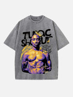2Pac Print Round Neck T-shirt