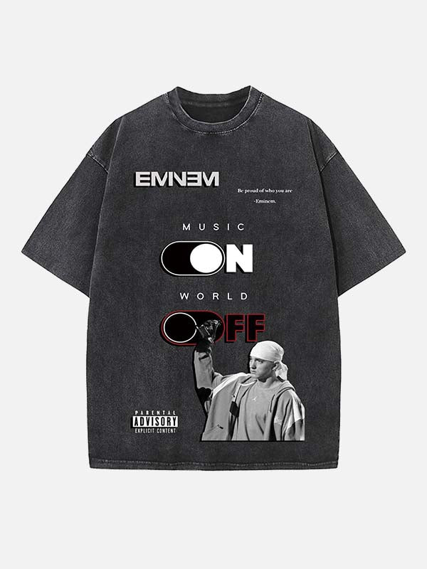 Eminem Print Round Neck T-shirt