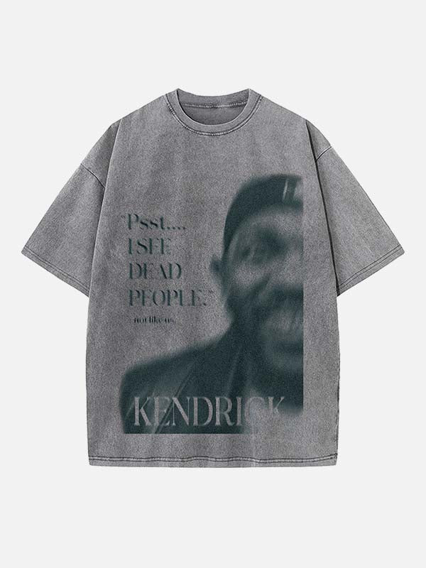 Kendrick Lamar Print Round Neck T-shirt