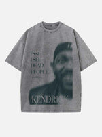 Kendrick Lamar Print Round Neck T-shirt