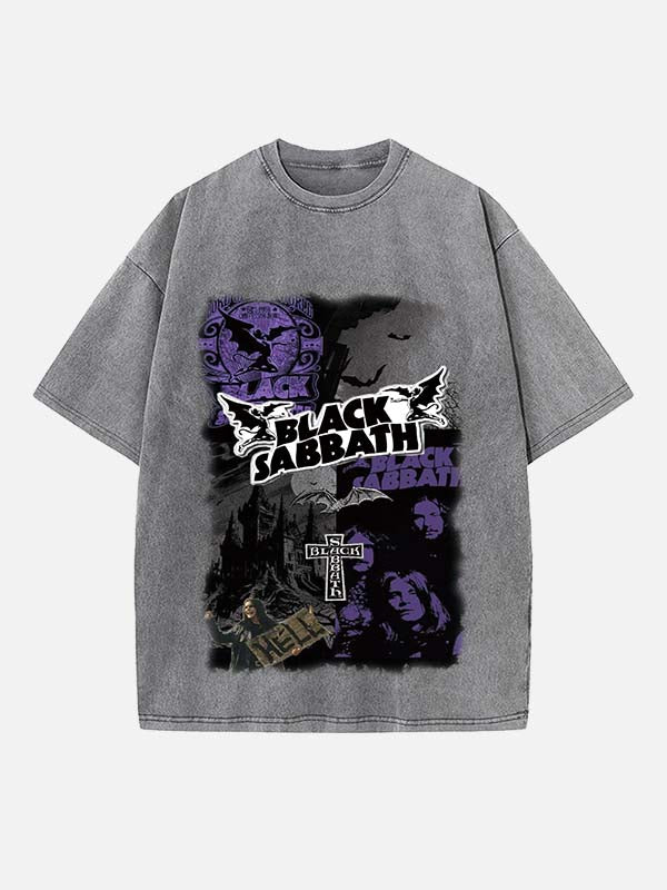 Black Sabbath Print Round Neck T-shirt