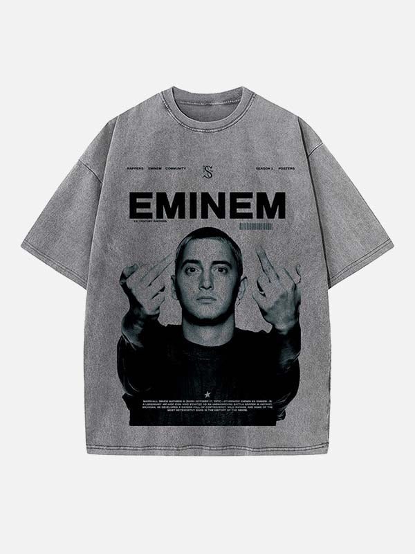 Eminem Print Round Neck T-shirt