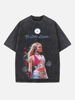 Britney Spears Print Round Neck T-shirt