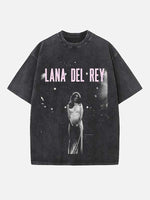 Lana Del Rey Print Round Neck T-shirt