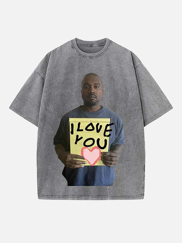 Kanye West Print Round Neck T-shirt