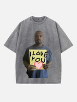 Kanye West Print Round Neck T-shirt