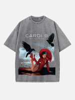 Cardi B Print Round Neck T-shirt