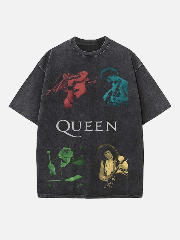 Queen Print Round Neck T-shirt