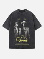 Lady Gaga & Bruno Mars Print Round Neck T-shirt