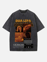 Dua Lipa Print Round Neck T-shirt