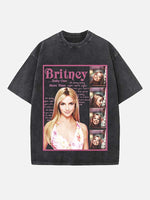 Britney Spears Print Round Neck T-shirt