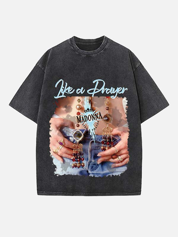 Madonna Print Round Neck T-shirt