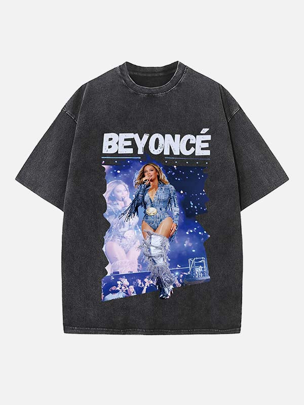 Beyoncé Print Round Neck T-shirt