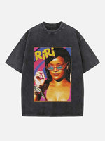 Rihanna Print Round Neck T-shirt