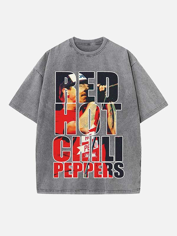 Red Hot Chili Peppers Print Round Neck T-shirt