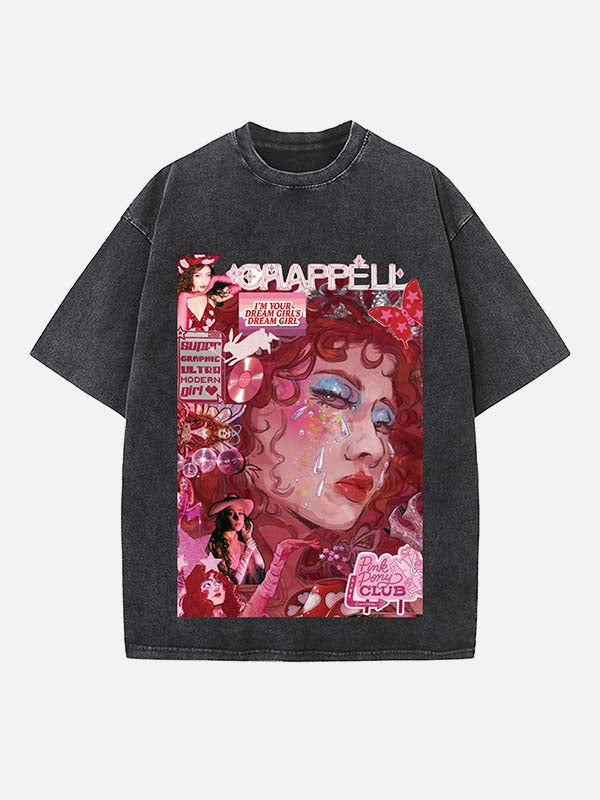 Chappell Roan Print Round Neck T-shirt