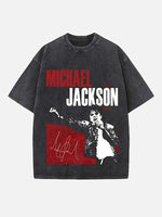 Michael Jackson Print Round Neck T-shirt