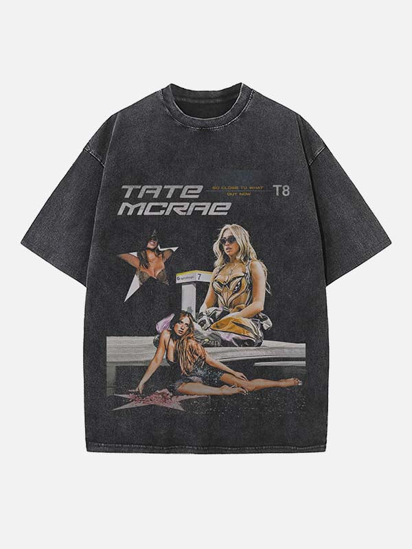Tate McRae Print Round Neck T-shirt