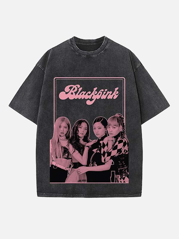 BLACKPINK Print Round Neck T-shirt