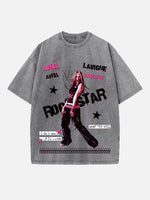 Avril Lavigne Print Round Neck T-shirt