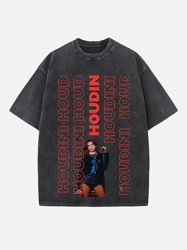 Dua Lipa Print Round Neck T-shirt
